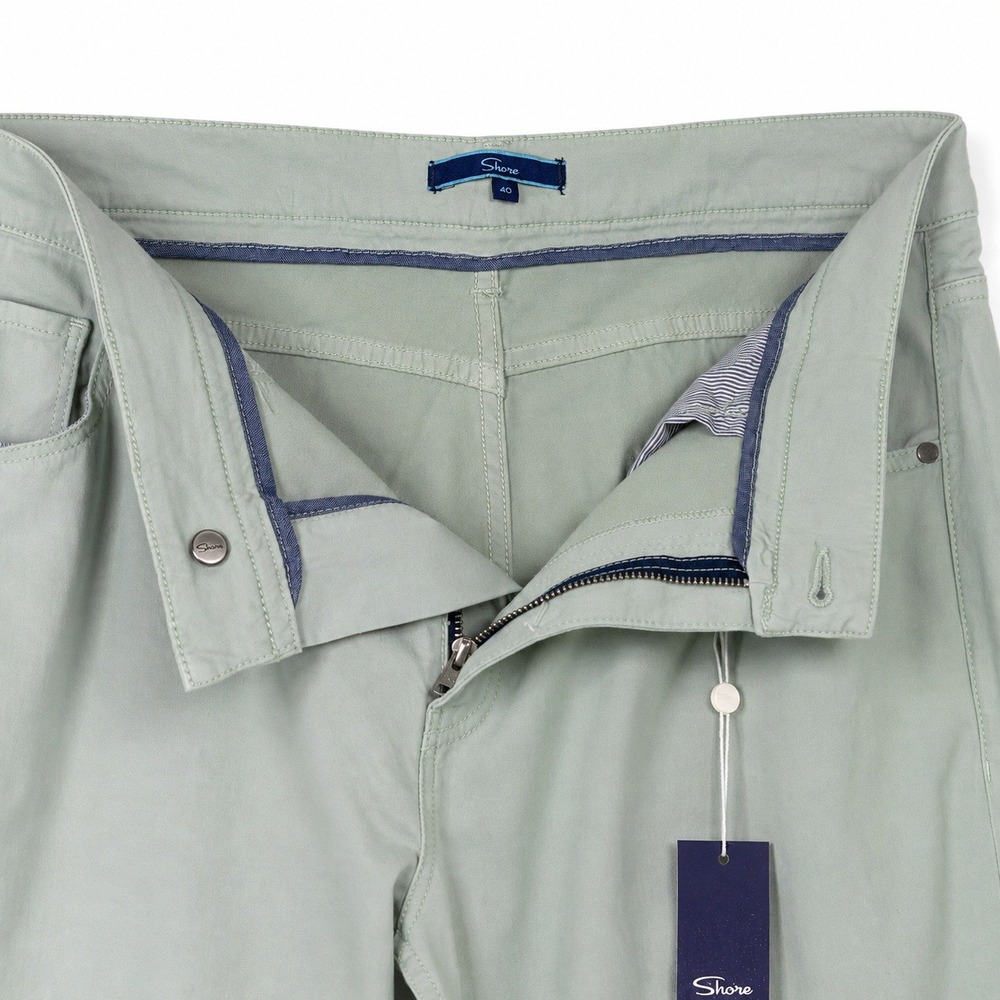 Shore Brand Mens 40x32 Straight Leg Canvas Pants Sage Green Coastal Casual NWT - Picture 6 of 6
